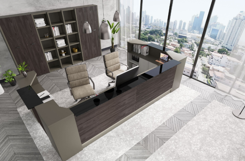 Banque d'accueil de la gamme MIRÓ vendue par Dubois Bureau