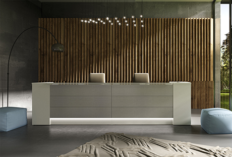 Banque d'accueil de la gamme MIRÓ vendue par Dubois Bureau